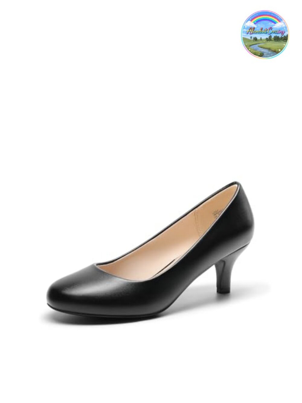 Women's Comfortable Kitten Heel Pumps Slip-On Round Toe Dress Shoes